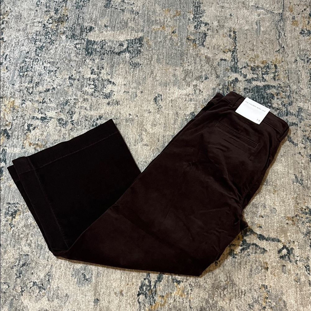 NWT Loft SZ 14 Chocolate Cord Palmer Wide Leg Pant